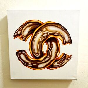Chanel Chocolate Donut Original Acrylic Painting Hand Signed